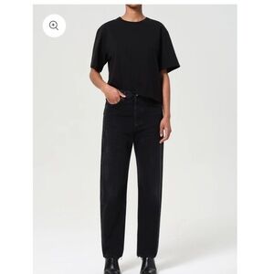 Agolde Black 90s Mid Rise Straight